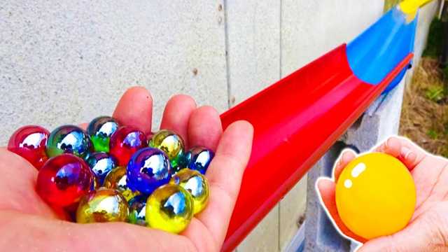 Bouncy Balls are coming down the slide